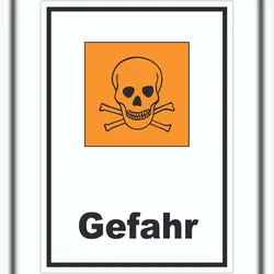 HB-Druck Aufkleber Gefahrensymbol giftig Gefahr Totenkopf A8 (52x74mm)