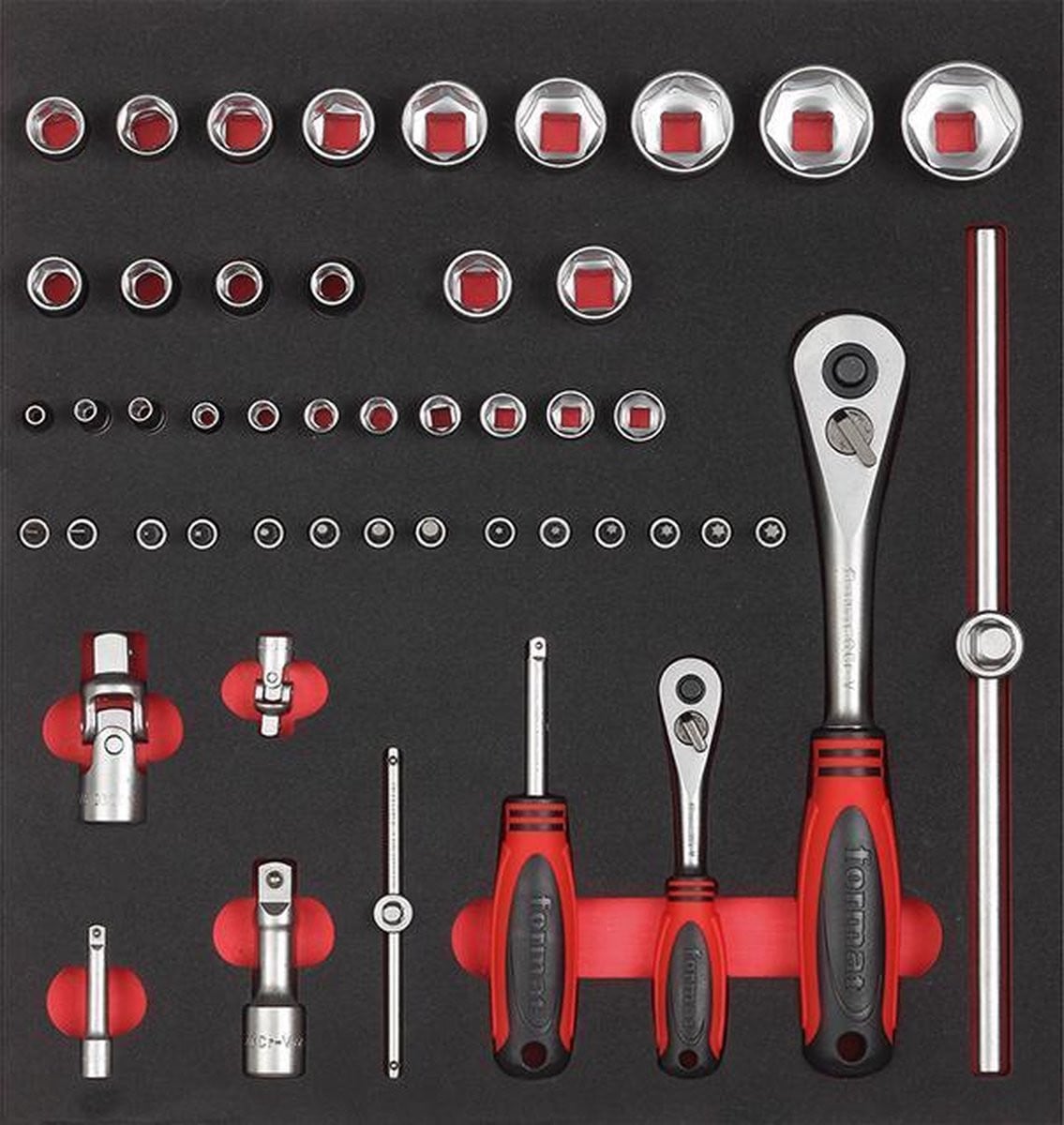 Gereedschapsmodule FORMAT met 1/4" en 1/2" dopsleutels in 2/3 formaat