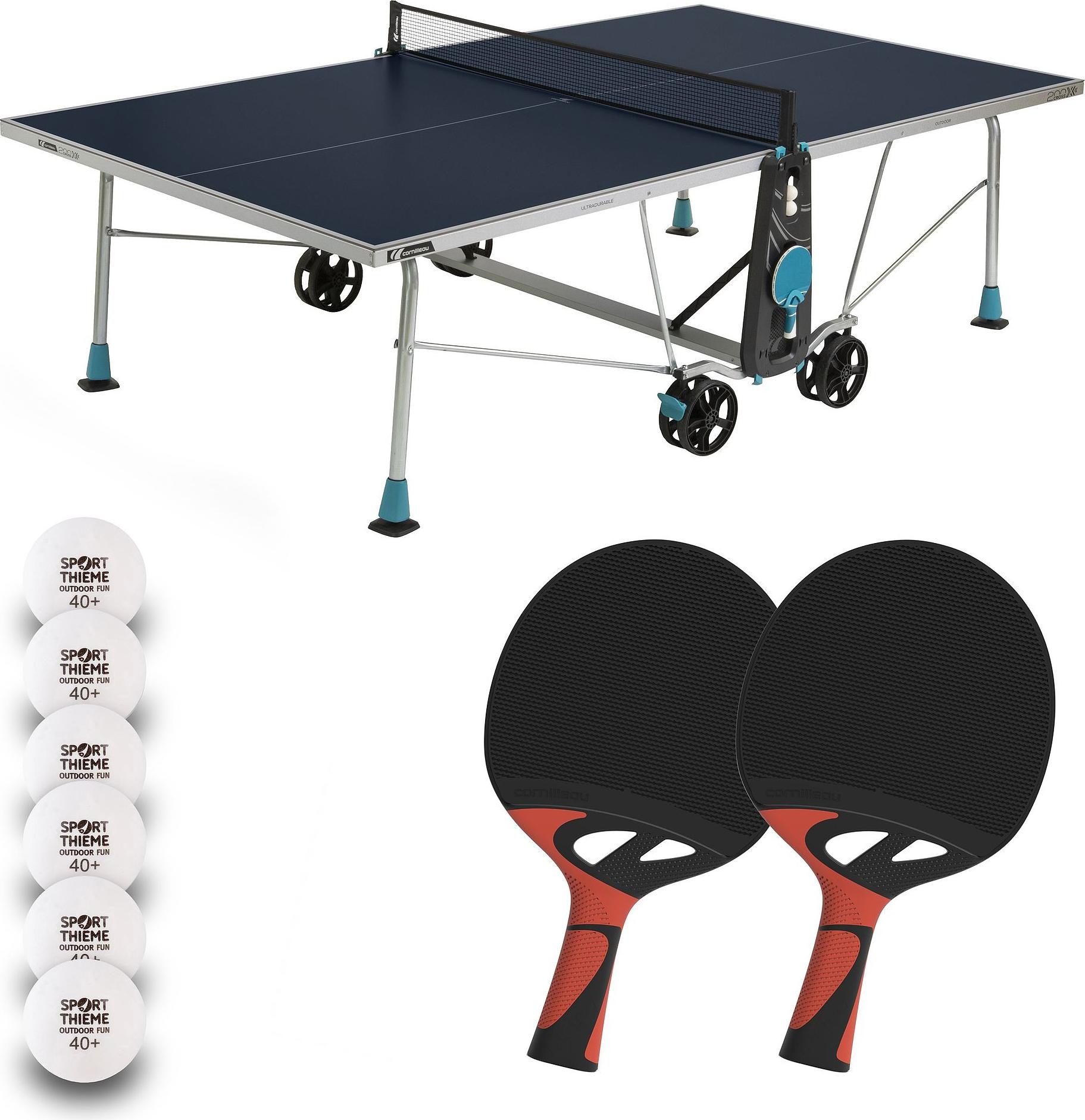 Cornilleau Tischtennis-Set "200X Outdoor", Blau