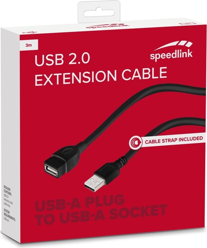Speedlink USB 2.0 verlengkabel, 3 meter