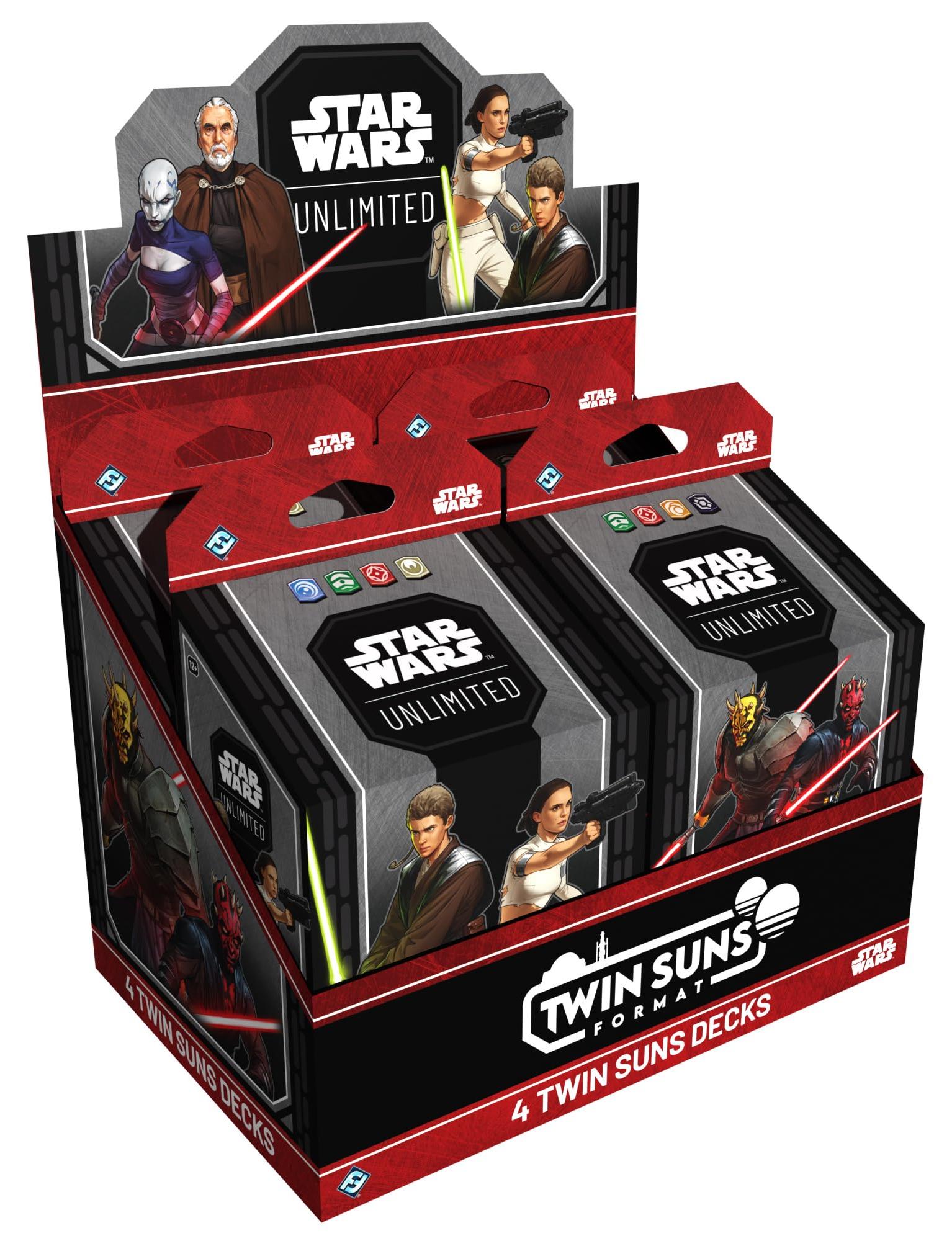 Twin Suns Deck Display - 4 Decks, je 80 Karten, Klonkriege, ab 12 J.