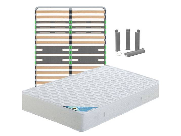 MALDIVES - Pack Matelas + AltoZone 120x190 + Pieds