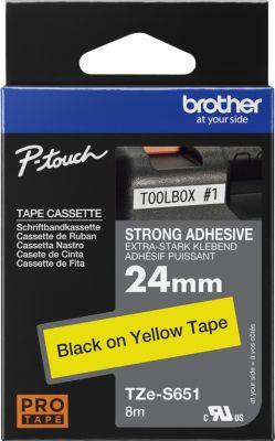 Brother Schriftbandkassette TZe-S651, gelb/schwarz