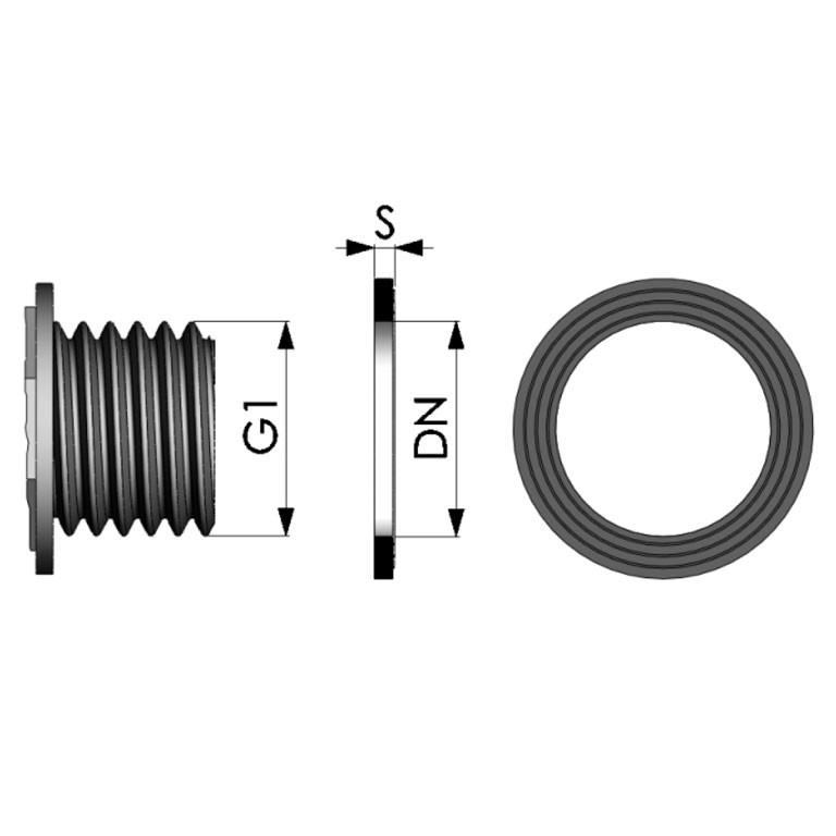 REKUBIK EPDM Flachdichtung für Außengewinde PP Schlauchtülle 2" 0400115.601515