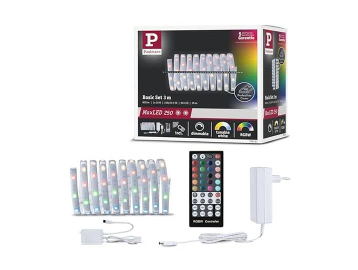 Paulmann 79881 Strips LED MaxLED 250 kit de base 3 m RGBW IP44 Protect Cover incl. Strips 1x18 watts Strips bande lumineuse 3000 K