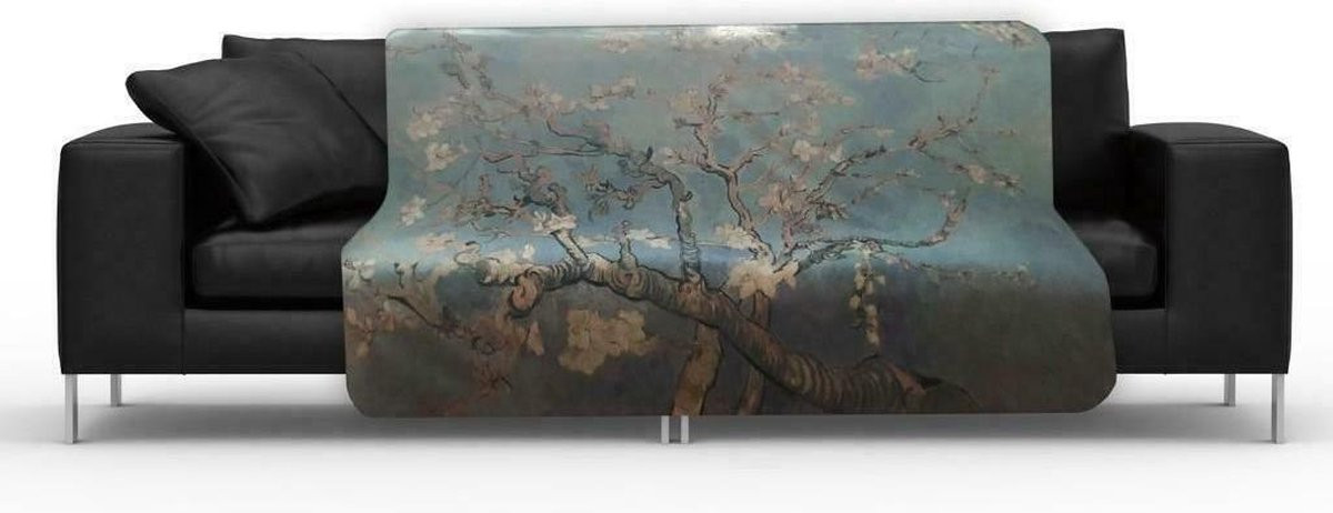Dunne Fleecedeken Plaid Amandelbloesem van Vincent van Gogh - 150 x 120 cm