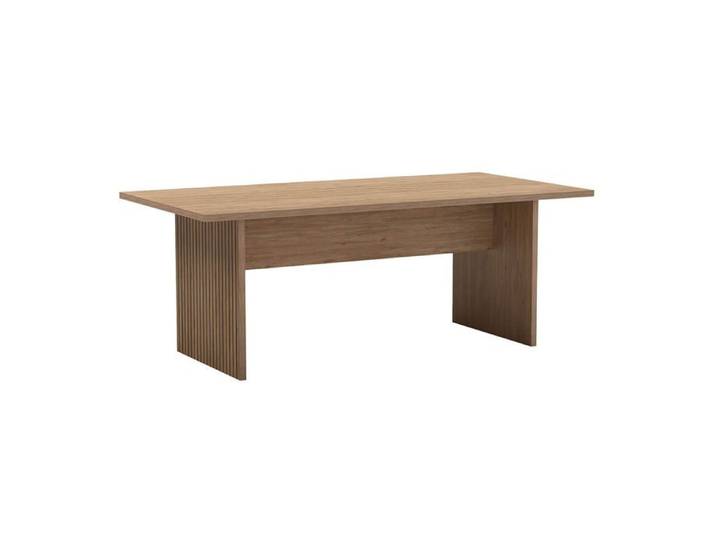 APPA - Table Repas 200cm Plateau Aspect bois Pieds effet Tasseaux