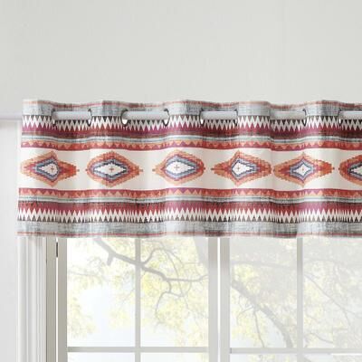 Kiva Window Treatment Valance Curtains by Greenland Home Fashions in Stone (Size OS)