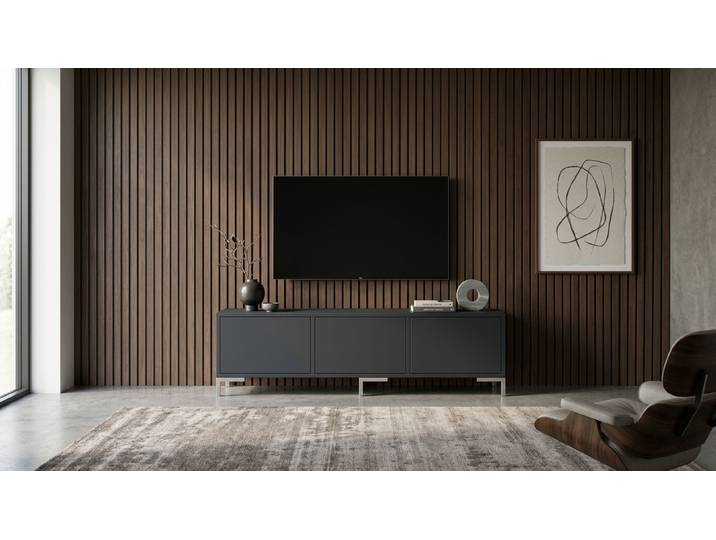 Schwarzes Lowboard mit Schubladen – kostenlose Holzmuster Premium Dekore Schwarz