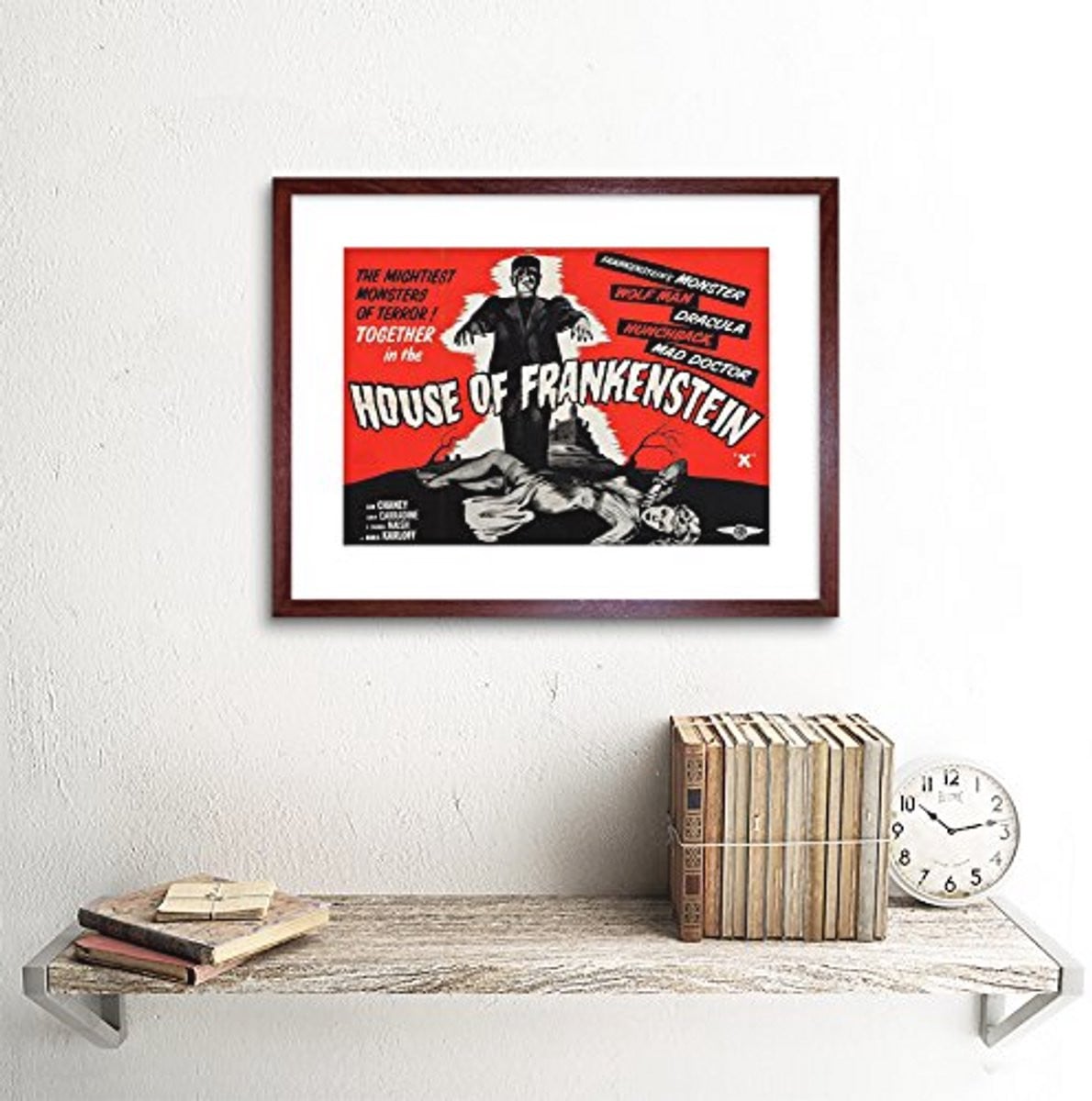 Ingelijste wanddecoratie Horror Classic Movie House of Frankenstein canvas print