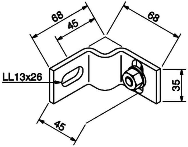 Niedax Ancrage 16J3-C avec vis M10 acier galvanisé à chaud (16J3-C)