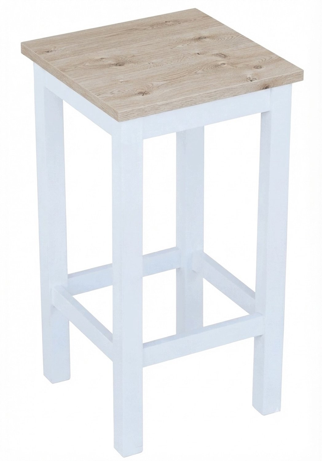 Hoge barkruk 60cm wit/eiken