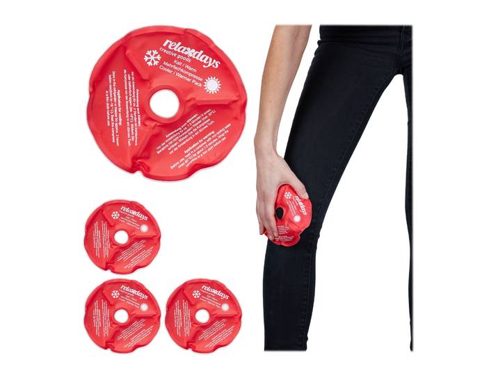 Knie Kühlpads 4er-Set Weiss-Rot