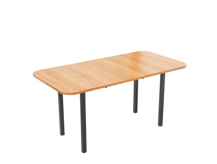 Modfu Esstisch 80x160x75 cm in Eiche Hell aus MDF mit hochfester Stützkonstruktion ausziehbar, Eichefarben, 160x75x80 cm, Esszimmer, Esstische