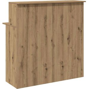 vidaXL Empfangstheke 859032, artisan eiche, gerade, Holz, (B/H/T) 100 x 103,5 x 50 cm, mit Regalfach