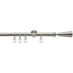 Gardinenstange LIEDECO "Bergamo" Gr. 3, silber (edelstahlfarben), L:200cm Ø:16mm, Metall, Gardinenstangen