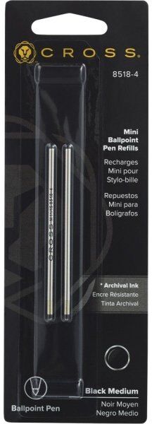 Cross D1 Refill   Mini Kuglepen   M   Sort   2stk.