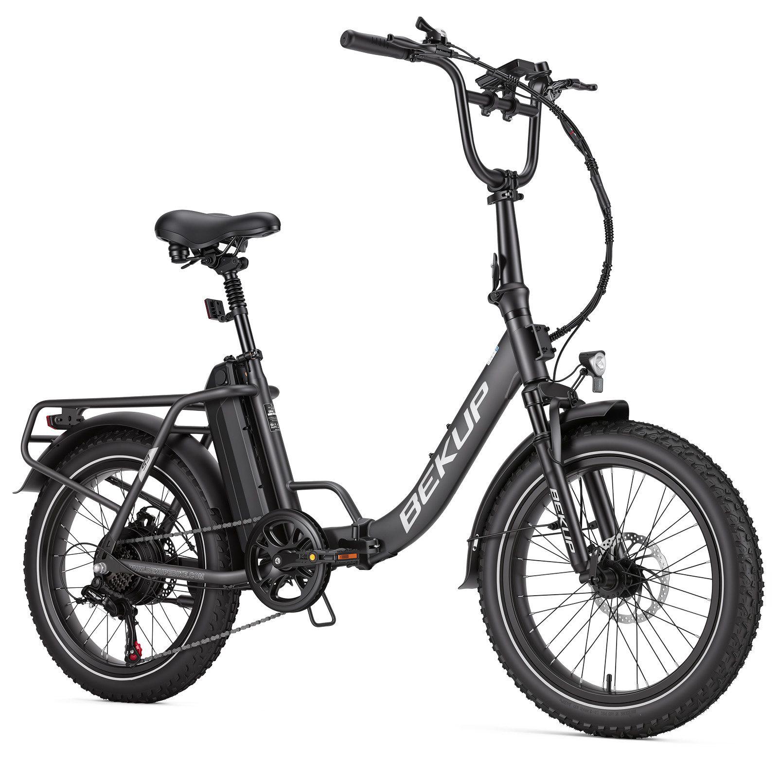 E-Bike Klapprad S3 20 Zoll E-Bike Klapprad für Damen und Herren, bis 75km Reichweite 7Gang Shimano, Kettenschaltung, Heckmotor, 720 Wh, Elektrofahrrad
