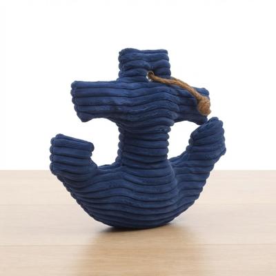 Relaxdays Türstopper Anker, dekorativer Türhalter, Sandfüllung, Baumwolle, Bodenpuffer, HBT: 38 x 42 x 28 cm, dunkelblau