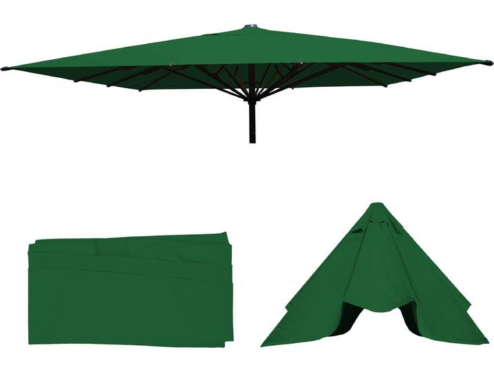 Ersatz-Bezug für Gastronomie Sonnenschirm HWC-D20, Sonnenschirmbezug Ersatzbezug, 5x5m (Ø7,2m) Polyester dunkelgrün