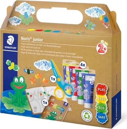 STAEDTLER 4er-Set mit Fingerfarben, Buntstiften und Schere
