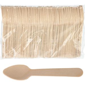 Böttcher-AG Einwegbesteck aus Birkenholz, Kaffeelöffel, 11 cm, 100 Stück
