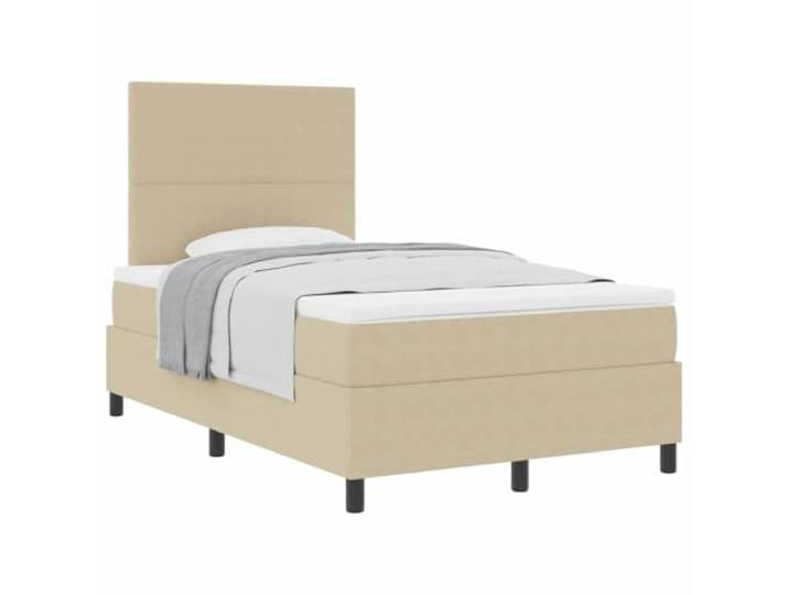 KTHLBRH Doppelbett 120 x 190 cm mit verstellbarem Kopfteil Struktur aus Holz, Taschenfederkernmatratze, Unterstützung 280 kg