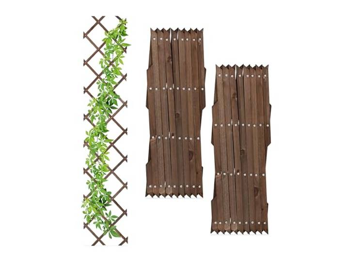Relaxdays Tuteur à tomates en Lot de 3\, Extensible\, pour Plantes grimpantes\, 180 cm\, pour Jardin\, Balcon\, Marron