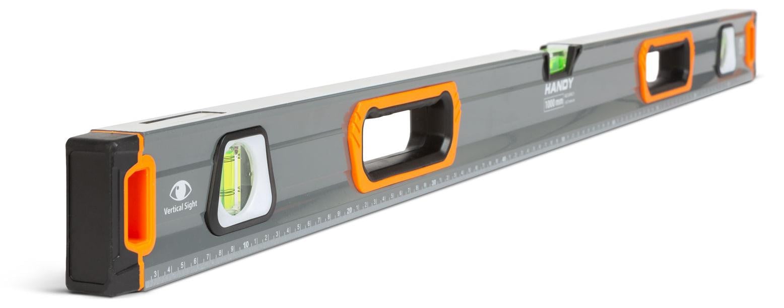 Handy Magnetische waterpas 100 cm - Professionele aluminium waterpas met spiegelvizier en liniaal - Aluminium