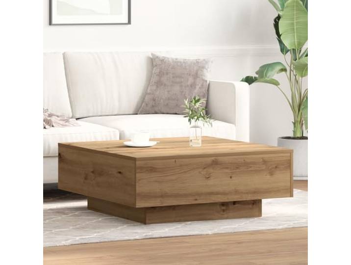 HEFZGDB Couchtisch Artisan Eiche 80x80x31 cm Holzwerkstoff mit Schublade Stauraum - Rustikaler Wohnzimmertisch Quadratisch aus Massivholz für Stilvolle Einrichtung