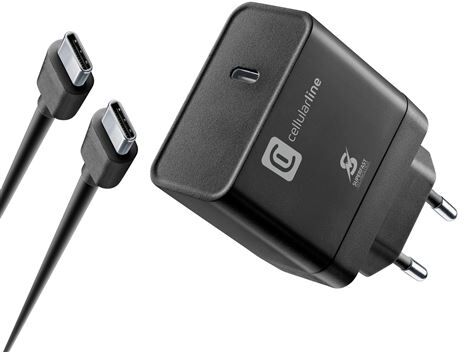 Cellular line Carregador Cellularline Dual Super Fast Charger USB-C 45W 1m