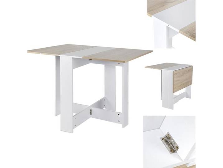 JEOBEST Table à Manger Pliable Moderne pour Petits espaces Table Pliante Cuisine avec 2 Abattants 2-4 Personnes 102 5×76×73cm