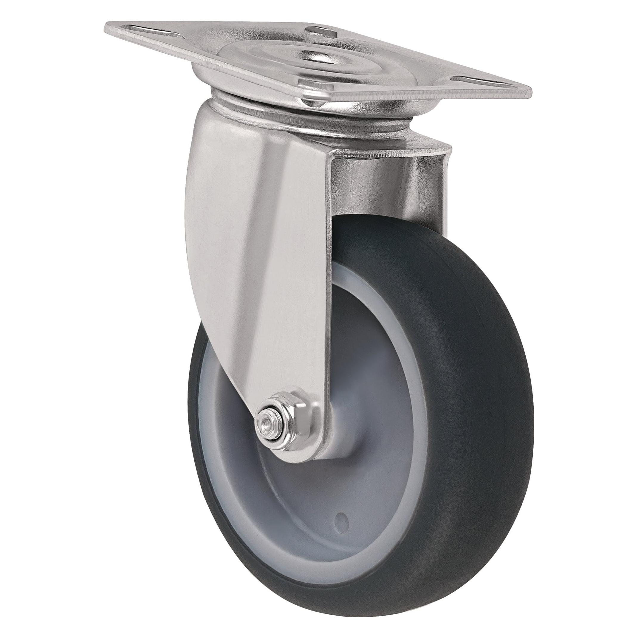 Tecwerk Lenkrolle Rad-Ø 50 mm grau Tragfähigkeit 50 kg mit Anschraubplatte Thermoplast. Elastomer 95° Sho... (2000276040)