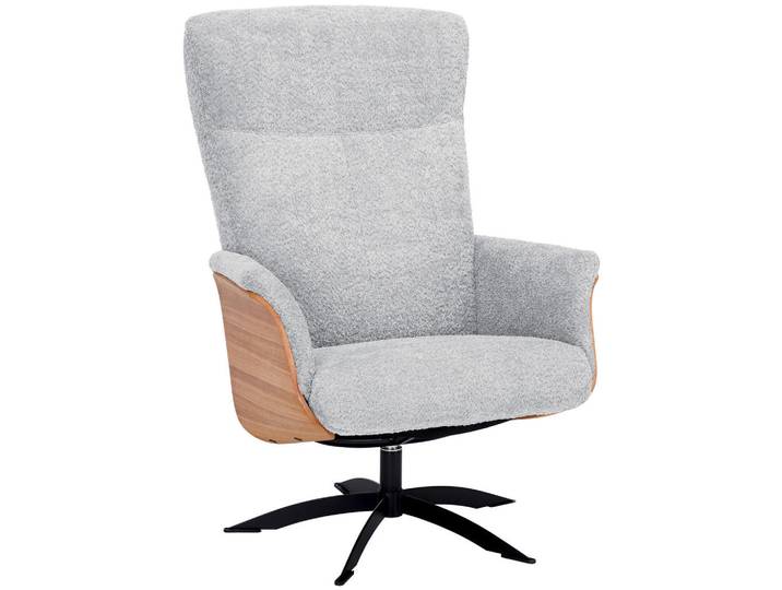 Welnova Relaxsessel, Hellgrau, Metall, Eiche, 71x104x77 cm, Fußauswahl, Stoffauswahl, Relaxfunktion, Wohnzimmer, Sessel, Relaxsessel