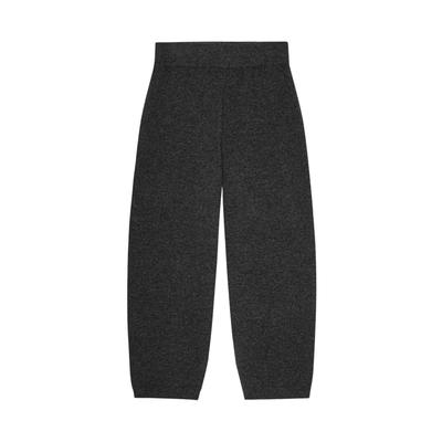 Chinohose MOSHI MOSHI MIND "moshi moshi mind Trouser Yours", Damen, Gr. L, Normalgrößen, grau (charcoal melange), Obermaterial: 100% Wolle, Hosen Chinohose
