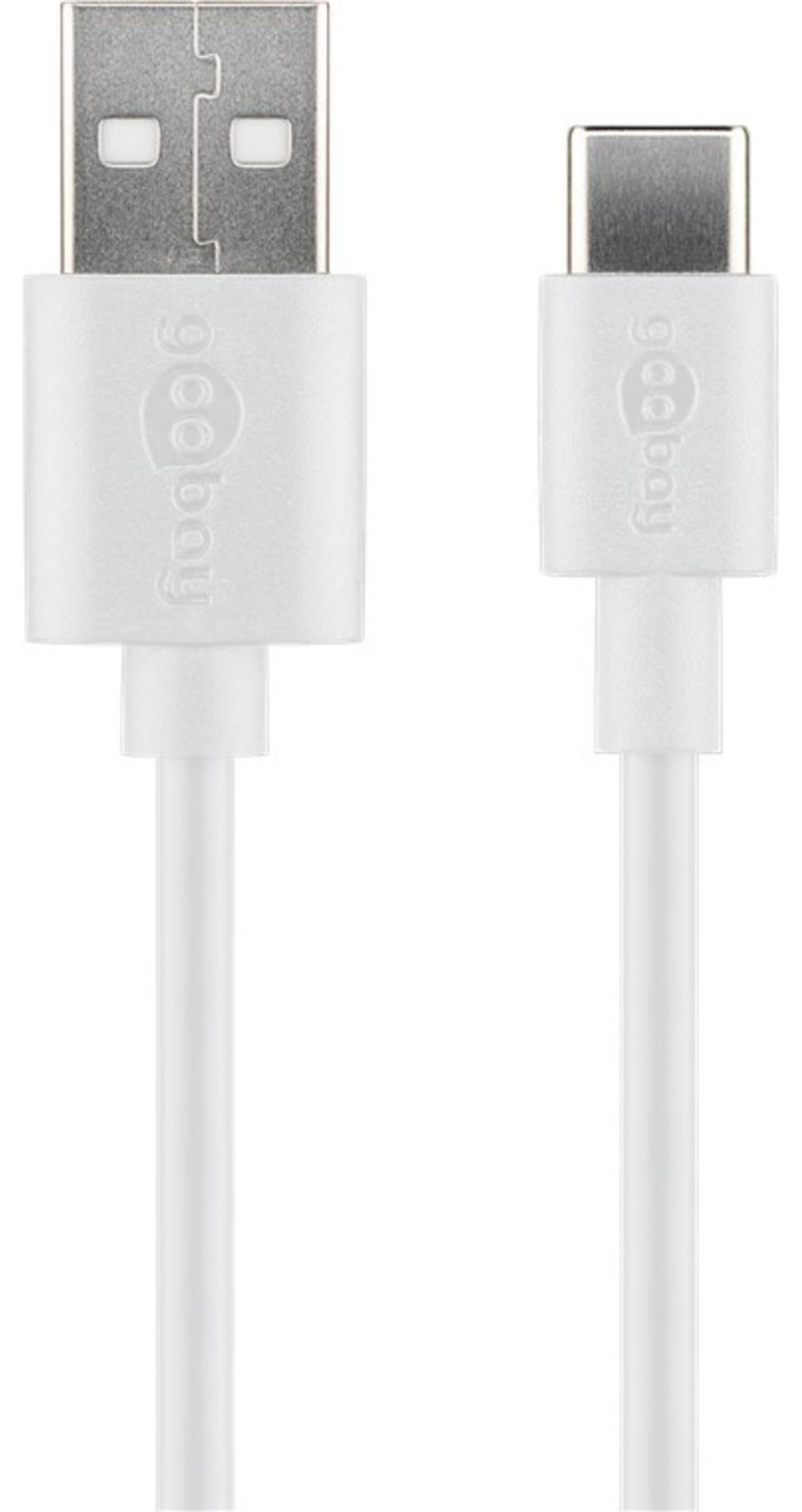 Goobay USB-C oplaad- en synchronisatiekabel, wit, 2 meter