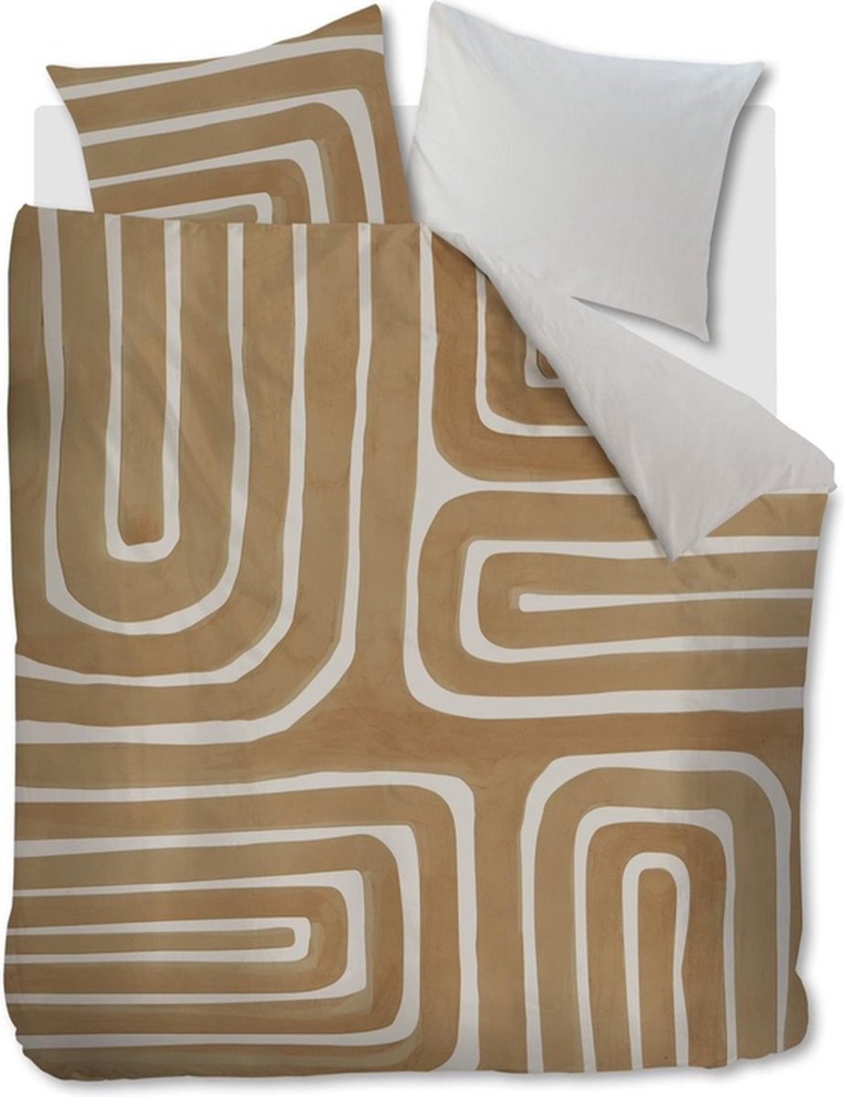 Vtwonen Tribe dekbedovertrek eenpersoons 140x200 cm - Steenrood