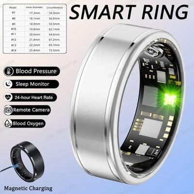 Uplift Treasures Smart Fitness Health Ring Heart Rate SpO2 Sleep Sport Tracker silver 11