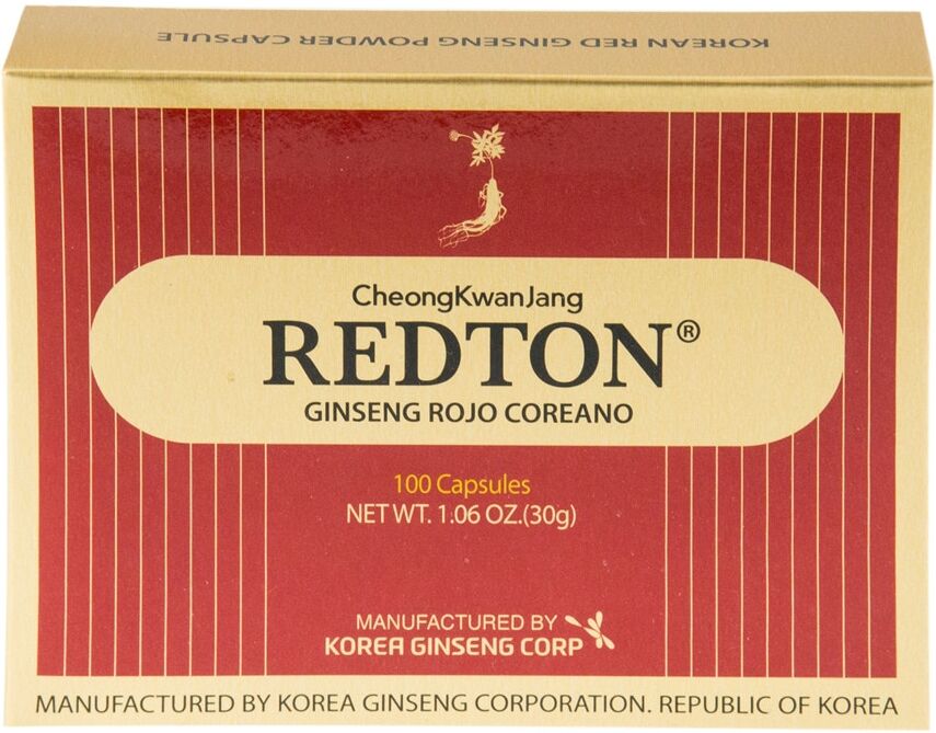 Redton 100 Cápsulas Ginseng Rojo Coreano .