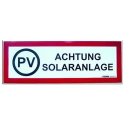 PROTEC Aufkleber PWSA Achtung Solaranlage