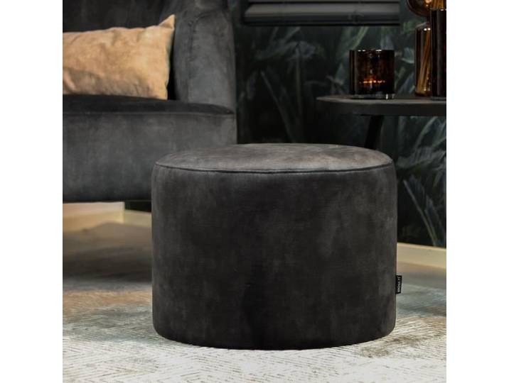 Pouf velours Beau anthracite - Livin24 - Style Scandinave Moderne - 50x50cm - 1 personne