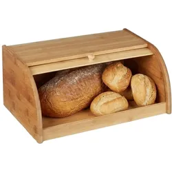Relaxdays Brotkasten Bambus Hellbraun