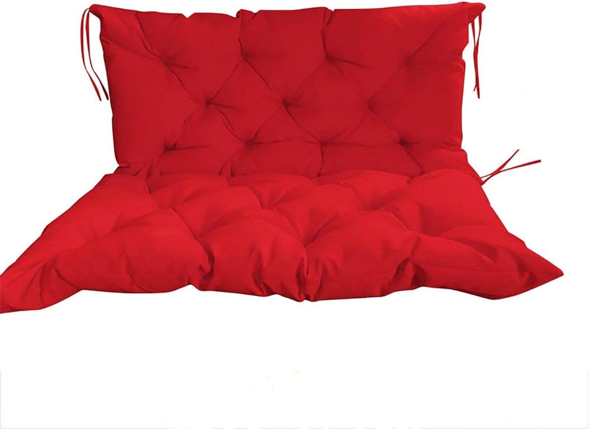 Waterdicht en dik rood schommelkussen voor buiten, 101,6 x 101,6 cm