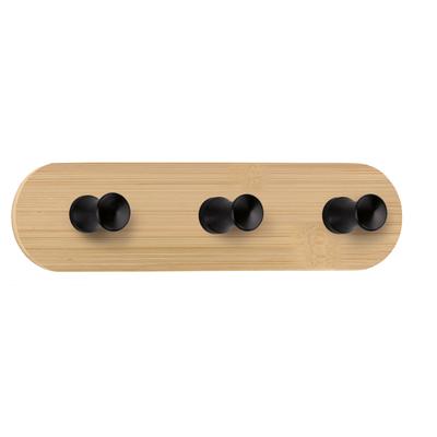 Klebehaken KLEINE WOLKE "Bamboo Hook Trio", beige (natur), B:18cm H:4,5cm L:3,6cm, Bambus, Haken