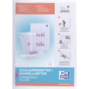 Oxford Schlaufenhefter 400097299, Strip-Binder, A4, aus PP, transparent, 10 Stück
