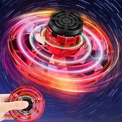 Youfap Market Drone Hover Ball Fly Nova Orb, LED Lights Flying Ball Boomerang Magic, Flying Spinner Fidget Toys For Kids red