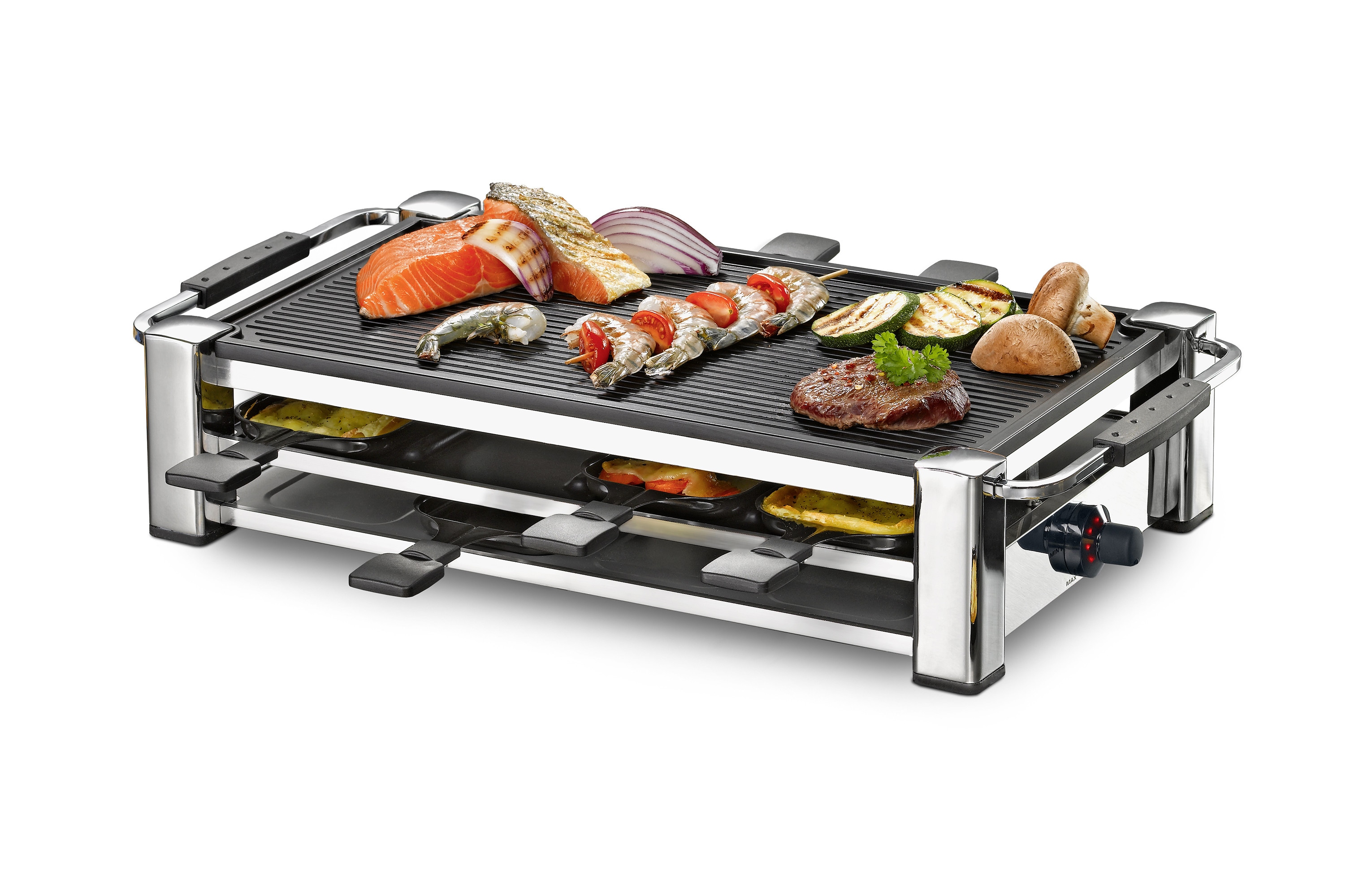 Rommelsbacher RCC 1500 Raclette-Grill Aluminium-Gehäuse verchromt