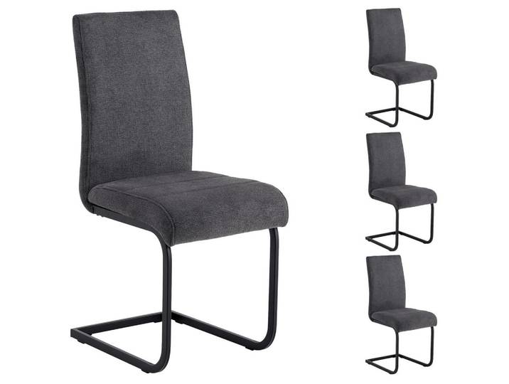Idimex Schwingstühle Leticia 4er-Set anthrazit, Anthrazit, Mode, 44x97x59 cm, Esszimmer, Stühle, Schwingstühle