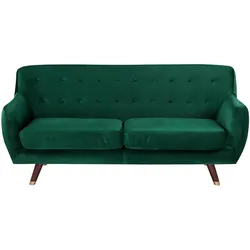 3-SITZER-SOFA Samtstoff Smaragdgrün Bodo