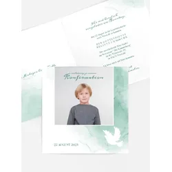 Einladungskarten Konfirmation selbst gestalten mit Spruch und Fotos im Onlinedesigner bei Meine-Kartenmanufaktur.de